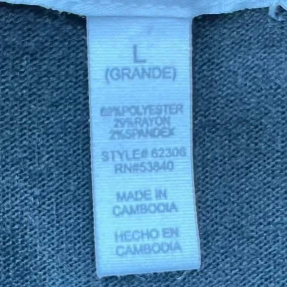 Ambiance Apparel black v- neck sweater size L - Picture 5 of 6